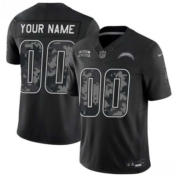 Men%27s Los Angeles Chargers Active Player Custom Black F.U.S.E. 2026 Salute to Service Limited Football Stitched Jersey