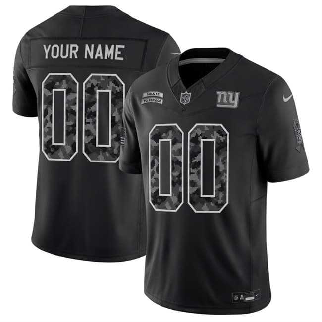 Men%27s New York Giants Active Player Custom Black F.U.S.E. 2026 Salute to Service Limited Football Stitched Jersey