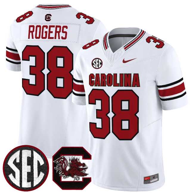 Men%27s South Carolina Fighting Gamecocks #38 George Rogers  White 2026 F.U.S.E. Stitched Nike Jersey Dzhi
