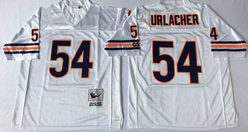 Men%27s Chicago Bears #54 Brian Urlacher White Road Throwback Jersey