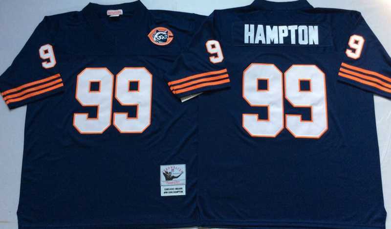 Men%27s Chicago Bears #99 Dan Hampton Navy Throwback Stitched Football Jersey