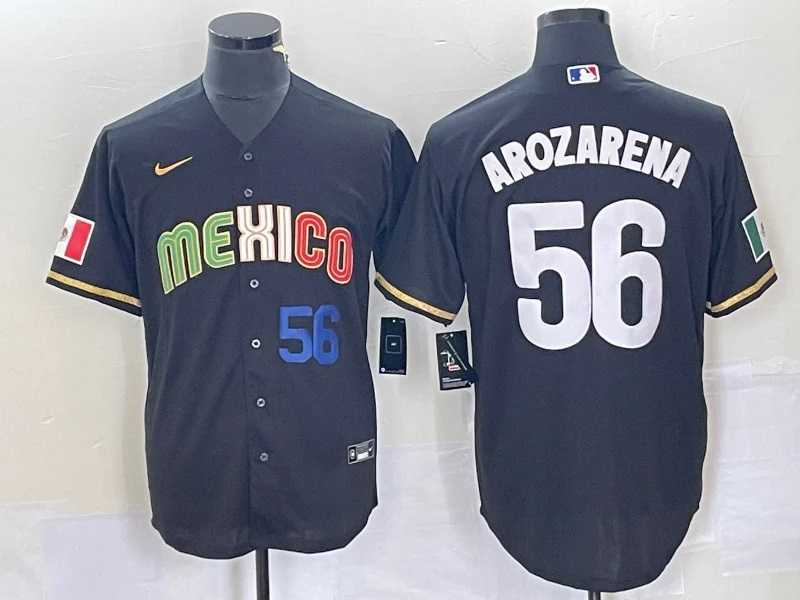 Men%27s Mexico #56 Randy Arozarena Black Stitched Jersey Dzhi