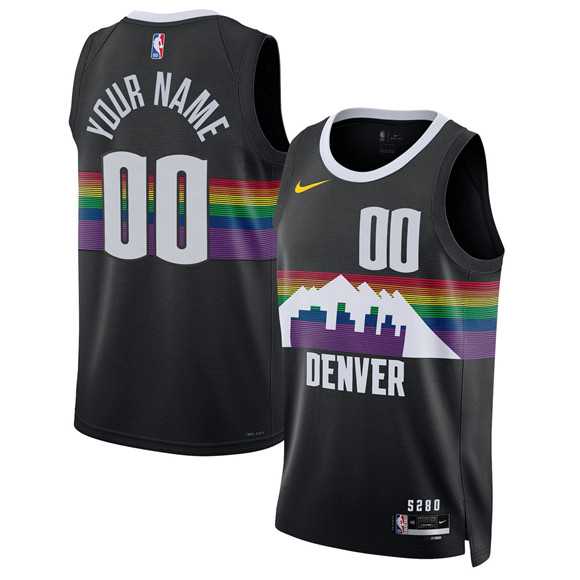 Men%27s Denver Nuggets Active Player Custom Black 2025-26 City Edition Stitched Basketball Jersey