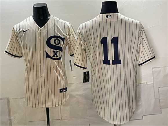 Men%27s Chicago White Sox #11 Luis Aparicio Cream Cool Base Stitched Jersey
