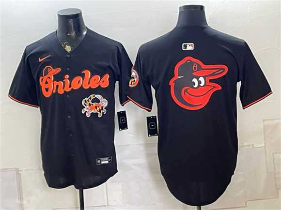 Men%27s Baltimore Orioles Team Big Logo Black With Patch Vapor Premier Limited Stitched Baseball Jerseys