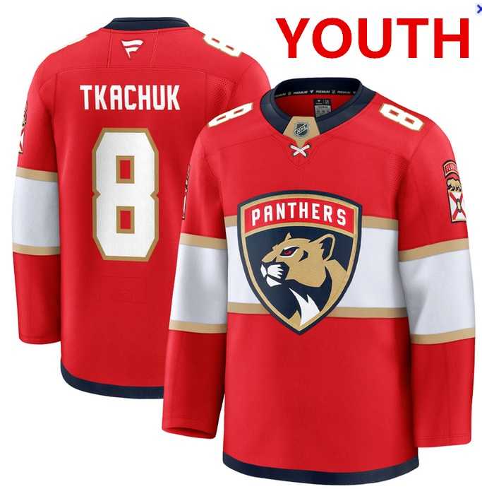 Youth Florida Panthers #8 Brady Tkachuk Red Stitched Home Jersey Dzhi