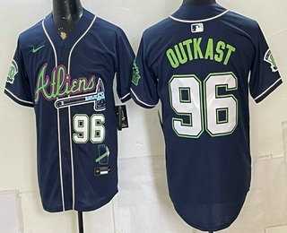 Men%27s Atlanta Braves #96 Outkast Navy Galaxy With Outkast Patch Vapor Limited Stitched Jersey Dzhi