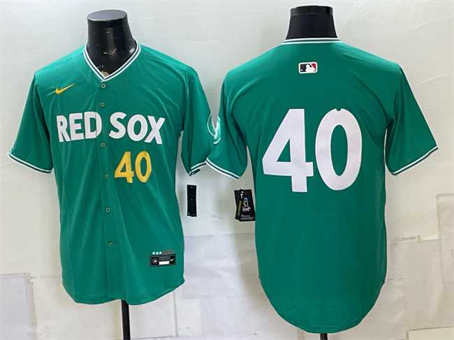 Men%27s Boston Red Sox #40 Willson Contreras Green 2025 City Connect Limited Stitched Jersey