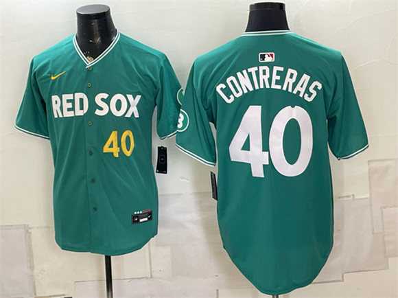 Men%27s Boston Red Sox #40 Willson Contreras Green 2025 City Connect Limited Stitched Jersey1