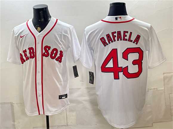 Men%27s Boston Red Sox #43 Ceddanne Rafaela White Cool Base Stitched Jersey