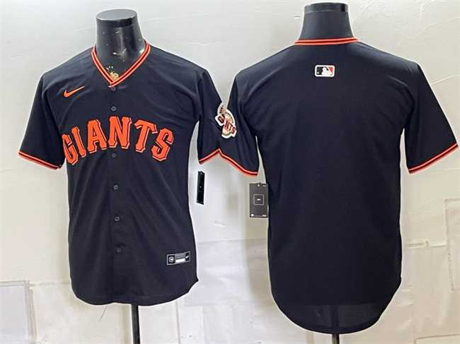 Men%27s San Francisco Giants Blank Black Limited Stitched Jersey