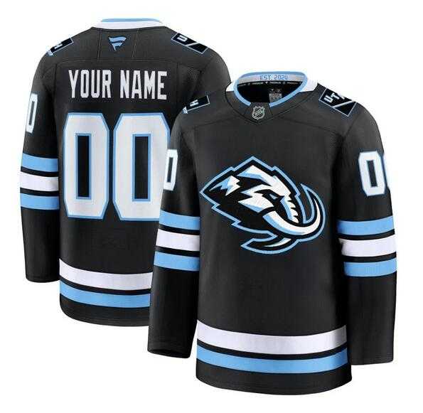 Men%27s Utah Mammoth ACTIVE PLAYER Custom 2025 Black Stitched Hockey Jersey