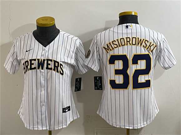 Women%27s Milwaukee Brewers #32 Jacob Misiorowski White Cool Base Stitched Jersey(Run Small)