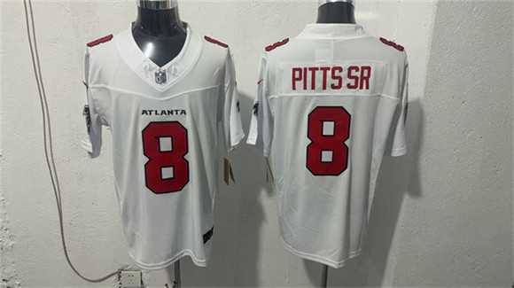 Men%27s Atlanta Falcons #8 Kyle Pitts Sr. White 2026 New F.U.S.E. Vapor Untouchable Limited Stitched Jersey