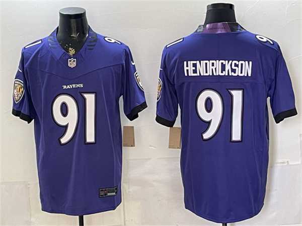 Men%27s Baltimore Ravens #91 Trey Hendrickson Purple 2026 F.U.S.E. Vapor Limited Stitched Jersey