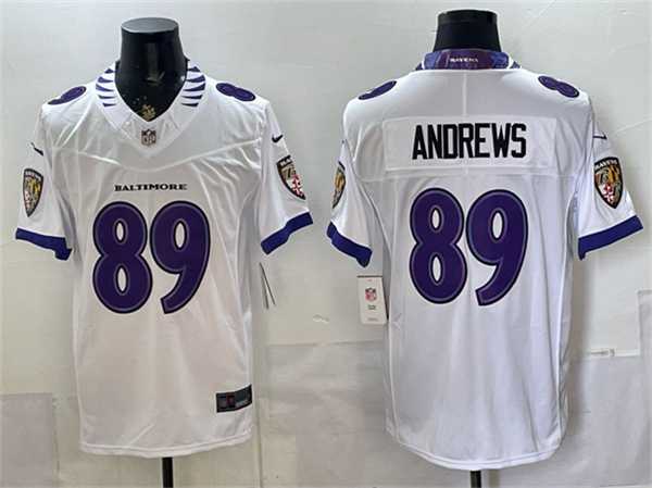 Men%27s Baltimore Ravens #89 Mark Andrews White 2026 F.U.S.E. Vapor Limited Stitched Jersey