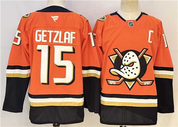 Men%27s Anaheim Ducks #15 Ryan Getzlaf Orange 2026 With C Patch Home Stitched Hockey Jersey