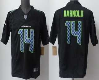 Men%27s Seattle Seahawks #14 Sam Darnold Limited Black Fashion FUSE Vapor Jersey