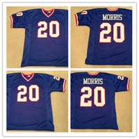 Mens New York Giants #20 Joe Morris Mitchell & Ness Throwback Royal Blue Retired Player Vintage Jersey