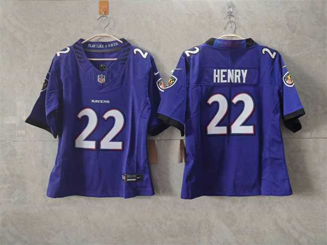 Women%27s Baltimore Ravens #22 Derrick Henry Black F.U.S.E. Vapor Jersey(Run Small)