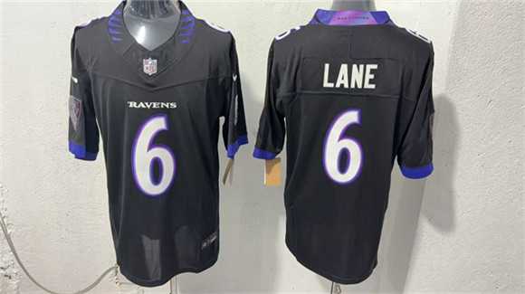 Men%27s Baltimore Ravens #6 Ja%27Kobi Lane Black 2026 F.U.S.E. Vapor Stitched Limited Stitched Jersey