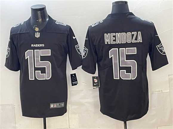 Men%27s Las Vegas Raiders #15 Fernando Mendoza Black Vapor Untouchable Limited Stitched Jersey