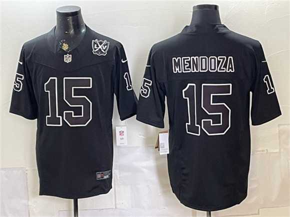 Men%27s Las Vegas Raiders #15 Fernando Mendoza Black F.U.S.E. 65th Anniversary Patch Vapor Untouchable Limited Stitched Jersey
