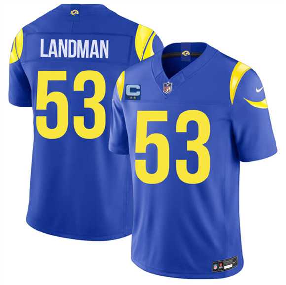 Men%27s Los Angeles Rams #53 Nate Landman Royal 2026 F.U.S.E. 2-Star C Patch Vapor Limited Stitched Jersey Dzhi