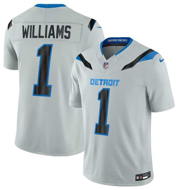 Men%27s Detroit Lions #1 Jameson Williams Silver 2026 F.U.S.E. Rivalries Collection Limited Stitched Jersey Dzhi