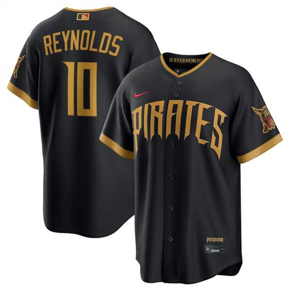 Men%27s Pittsburgh Pirates #10 Bryan Reynolds Black 2026 City Connect Stadium Stitched Stitched Jersey Dzhi