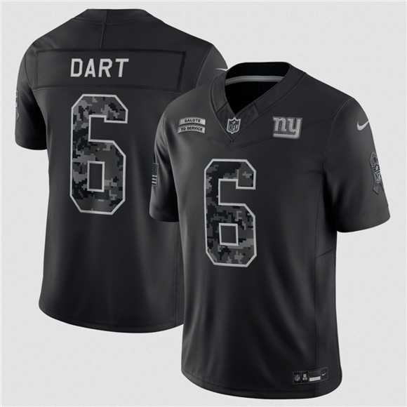 Men%27s New York Giants #6 Jaxson Dart Black F.U.S.E. 2026 Salute to Service Limited Stitched Jersey