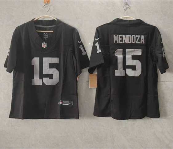 Women%27s Las Vegas Raiders #15 Fernando Mendoza Black 2026 Draft F.U.S.E. Vapor Stitched Jersey(Run Small)