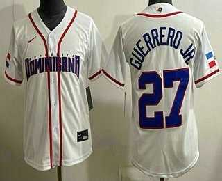 Women%27s Dominican #27 Vladimir Guerrero Jr White 2026 World Classic Cool Base Jersey