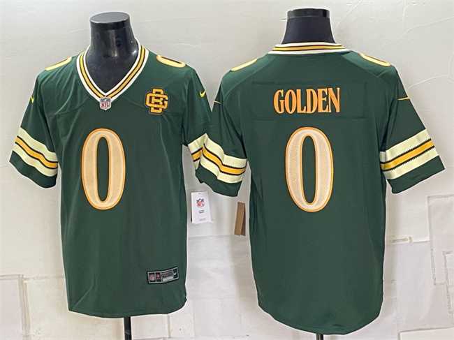 Men%27s Green Bay Packers #0 Matthew Golden Dark Green 2026 Rivalries Collection Limited Stitched Game Jersey