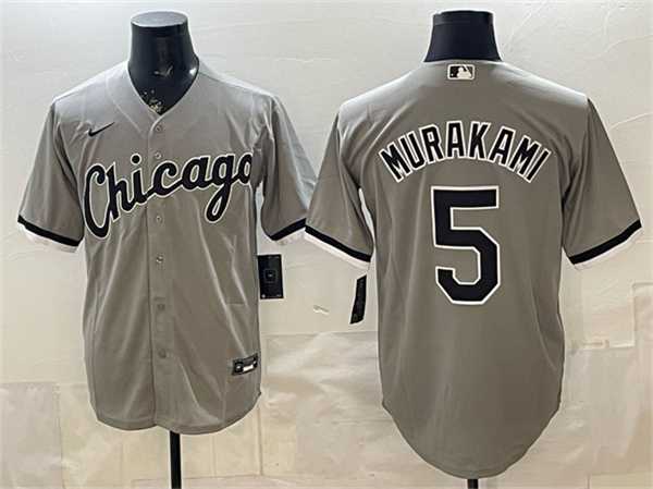 Men%27s Chicago White Sox #5 Munetaka Murakami Gray Stitched Jersey