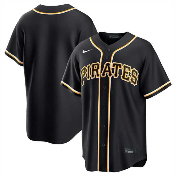 Men%27s Pittsburgh Pirates Blank Black Out Stitched Jersey Dzhi