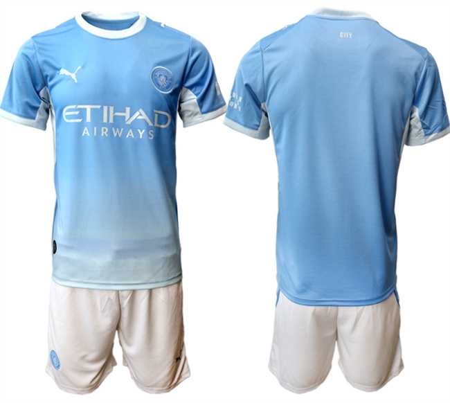 Men%27s Manchester City Custom 2026-27 Light Blue Home Soccer Jersey Suit