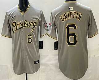 Men%27s Pittsburgh Pirates #6 Konnor Griffin Grey Limited Jersey