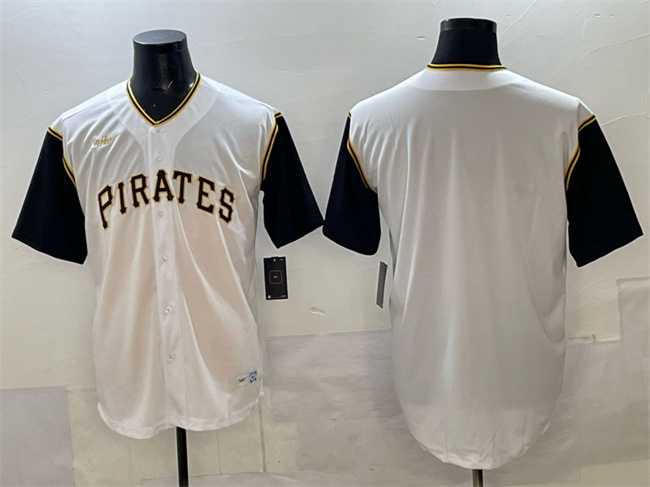 Men%27s Pittsburgh Pirates Blank White Cool Base Stitched Jersey
