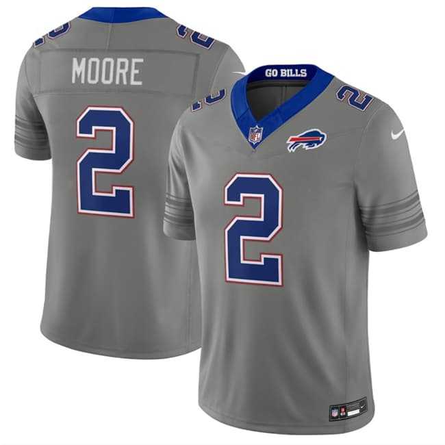 Men%27s Buffalo Bills #2 D.J. Moore Gray F.U.S.E. 2026 Nickel City Vapor Stitched Jersey Dzhi