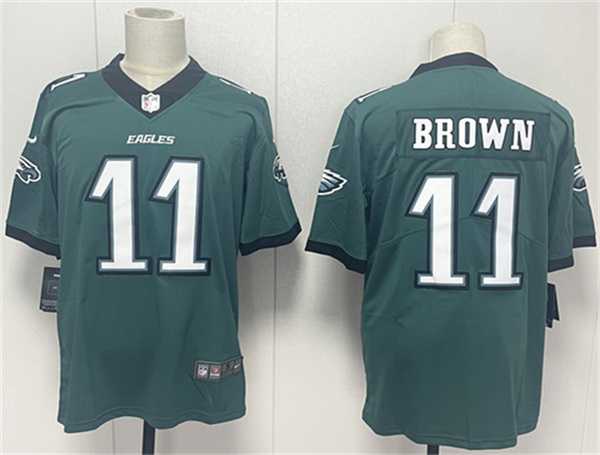 Men%27s Philadelphia Eagles #11 A.J. Brown Green 2024 New Vapor Untouchable Limited Stitched Jersey