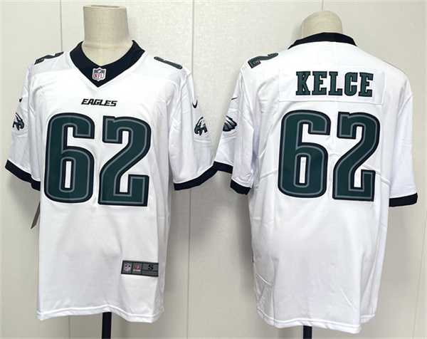 Men%27s Philadelphia Eagles #62 Jason Kelce White 2024 New Vapor Untouchable Limited Stitched Jersey