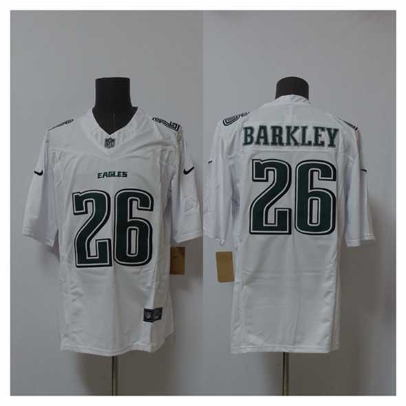 Men%27s Philadelphia Eagles #26 Saquon Barkley White 2024 F.U.S.E. Vapor Untouchable Limited Throwback Stitched Jersey