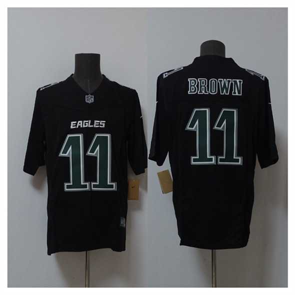 Men%27s Philadelphia Eagles #11 A.J. Brown Black 2024 F.U.S.E. Vapor Untouchable Limited Stitched Jersey