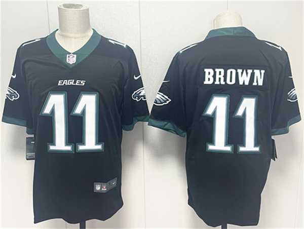 Men%27s Philadelphia Eagles #11 A.J. Brown Black 2024 New Vapor Untouchable Limited Stitched Jersey