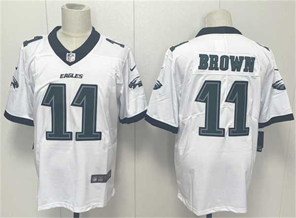 Men%27s Philadelphia Eagles #11 A.J. Brown White 2024 New Vapor Untouchable Limited Stitched Jersey
