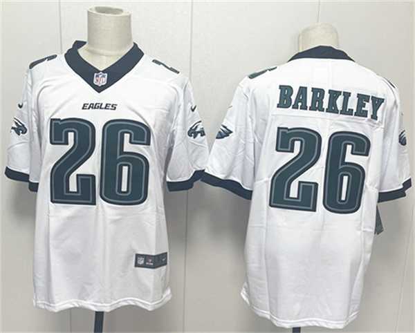 Men%27s Philadelphia Eagles #26 Saquon Barkley White 2024 New Vapor Untouchable Limited Stitched Jersey