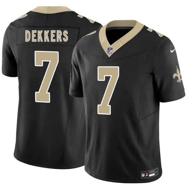 Men%27s New Orleans Saints #7 Hunter Dekkers Black 2026 F.U.S.E. Vapor Limited Stitched Jersey Dzhi
