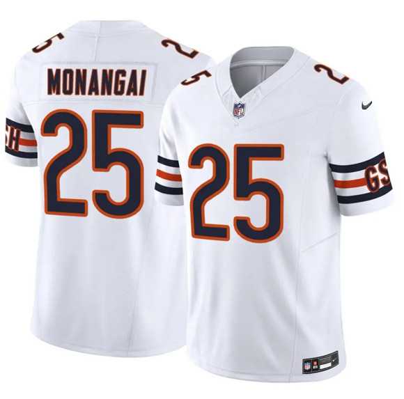 Men%27s Chicago Bears #25 Kyle Monangai White 2025 F.U.S.E. Vapor Untouchable Limited Stitched Jersey Dzhi