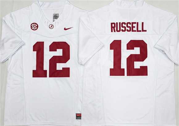 Men%27s Alabama Crimson Tide #12 Keelon Russell White 2026 F.U.S.E Stitched Jersey